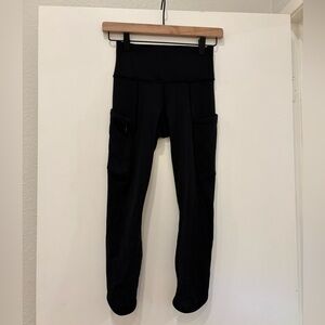 Athleta black High-Waisted cropped pocket Leggings Sz XXS workout yoga run